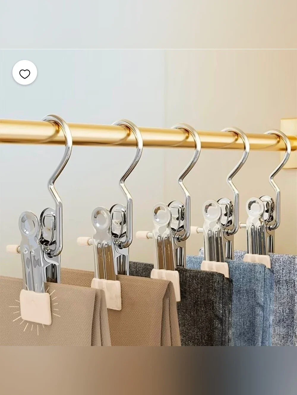 5pk Universal Metal Clip Hangers for Leggings, Pants, Etc BNIB
